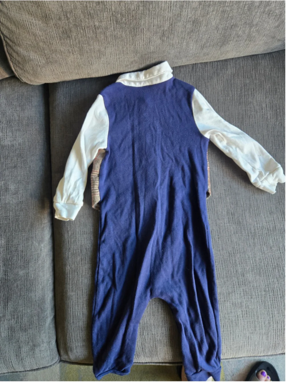 Baby Kids Tales Plaid Vest Bodysuit 18 Months Blue Brown